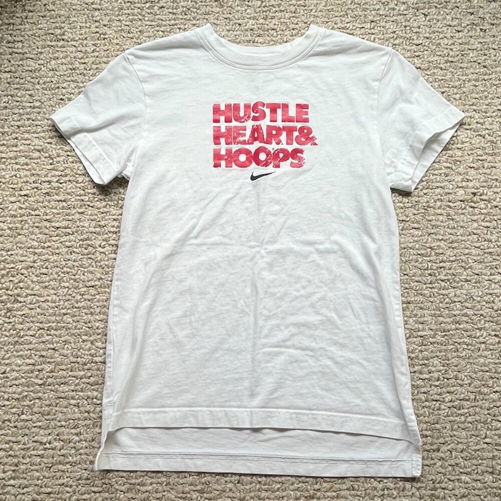 Nike Girls' Small Swoosh White T-Shirt